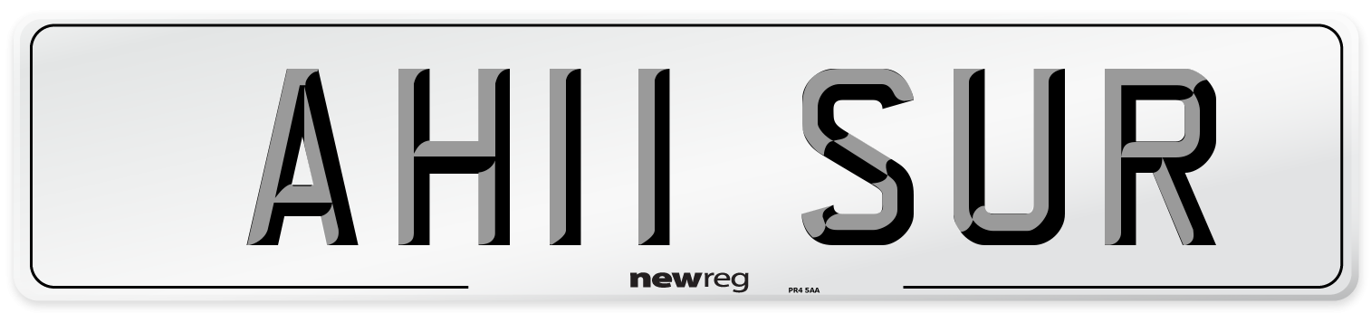 AH11 SUR Number Plate from New Reg